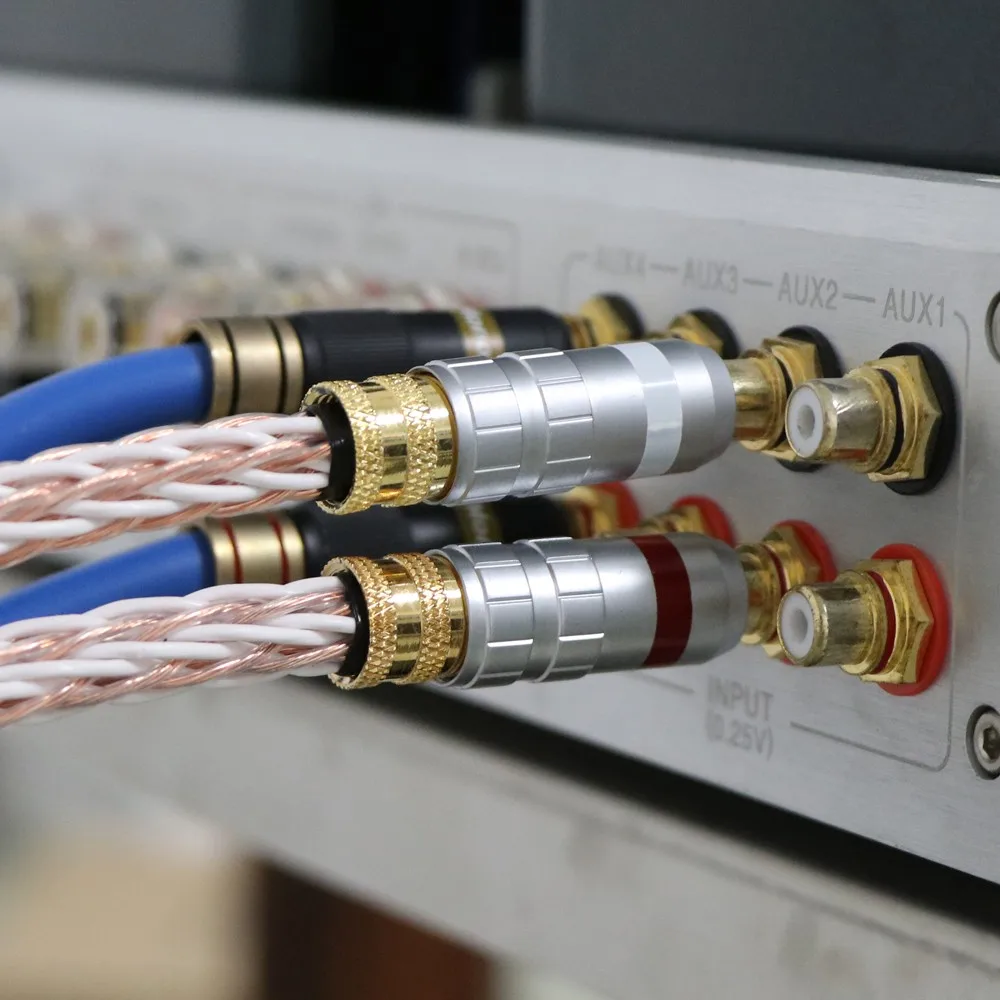 Hi-End 6TC 12 Stränge 7N OCC Kupfer AV Audio RCA/XLR Kabel mit schwarzen Kohlefaser-XLR/RCA-Steckern – Detail 13