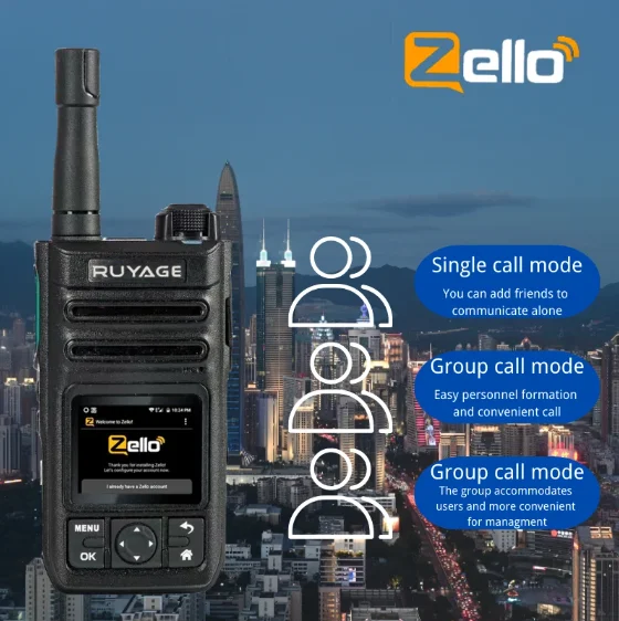 

Рация Ruyage ZL60 Zello, 4g, с Sim-картой, Wi-Fi, Bluetooth