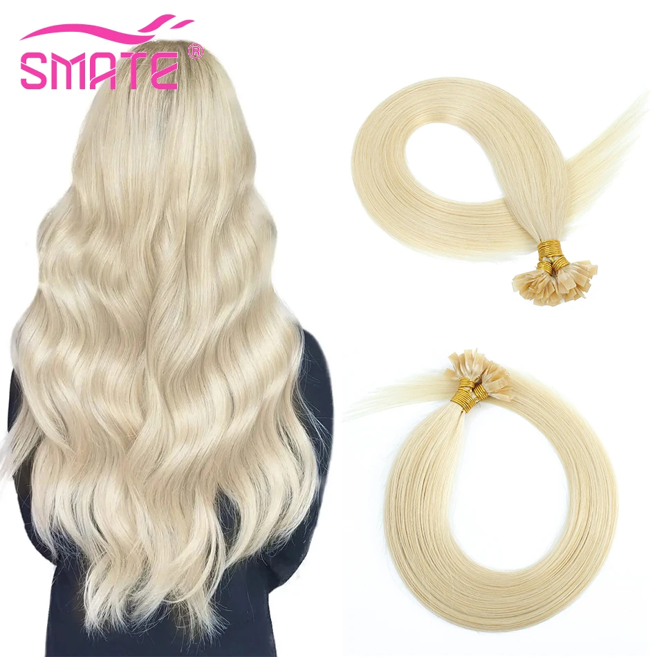 straight-human-hair-extension-by-hot-fusion-flat-tip-keratin-capsules-08g-strand-50pcs-natural-hair-extension-ombre-blond-color