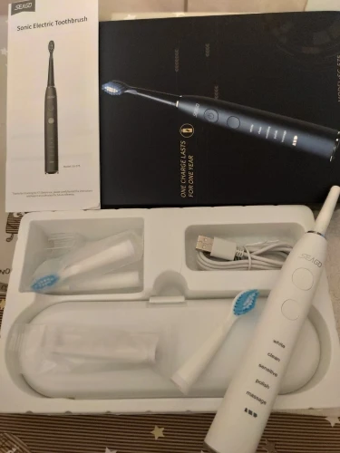 SEAGO SG-575 Szczoteczka soniczna | 5 końcówek | etui podróżne photo review