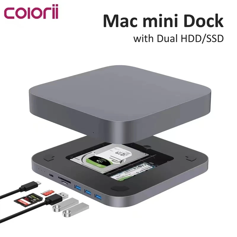 ドッキングステーションハブ,Mac mini,m1,m2,hdd,2.5 sata,nvme m.2