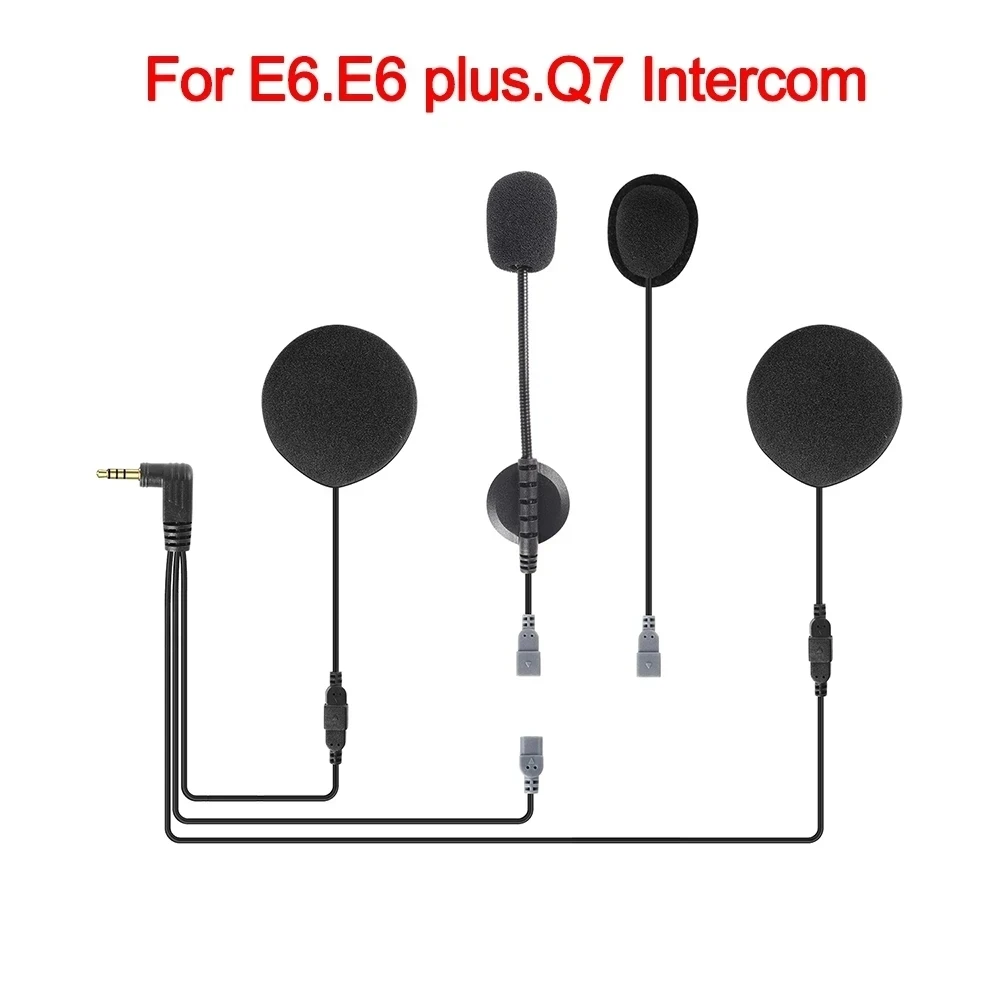 3.5MM Jack 2 In1 Earphone Headset with Mounting Clip Double-Sided Tape Base for EJEAS Q7 Q2 E6 Motorcycle Helmet Intercom