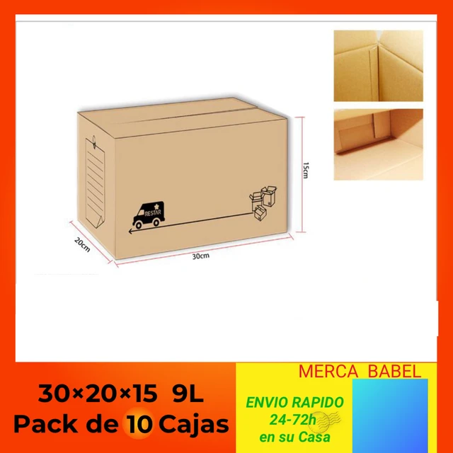 Pack de 10 ] Caja de Carton Plegable Multiuso para Mudanza Embalaje Envio  Paquete Almacenaje Guarda Todos