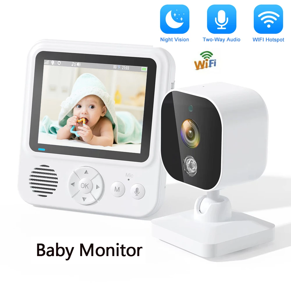 Babyphone Vidéo Intelligent Sans Fil, 2.4GHz, avec Caméra de permission,  Sécurité Électronique, pour Nounou, Alimentation des Bébés - AliExpress