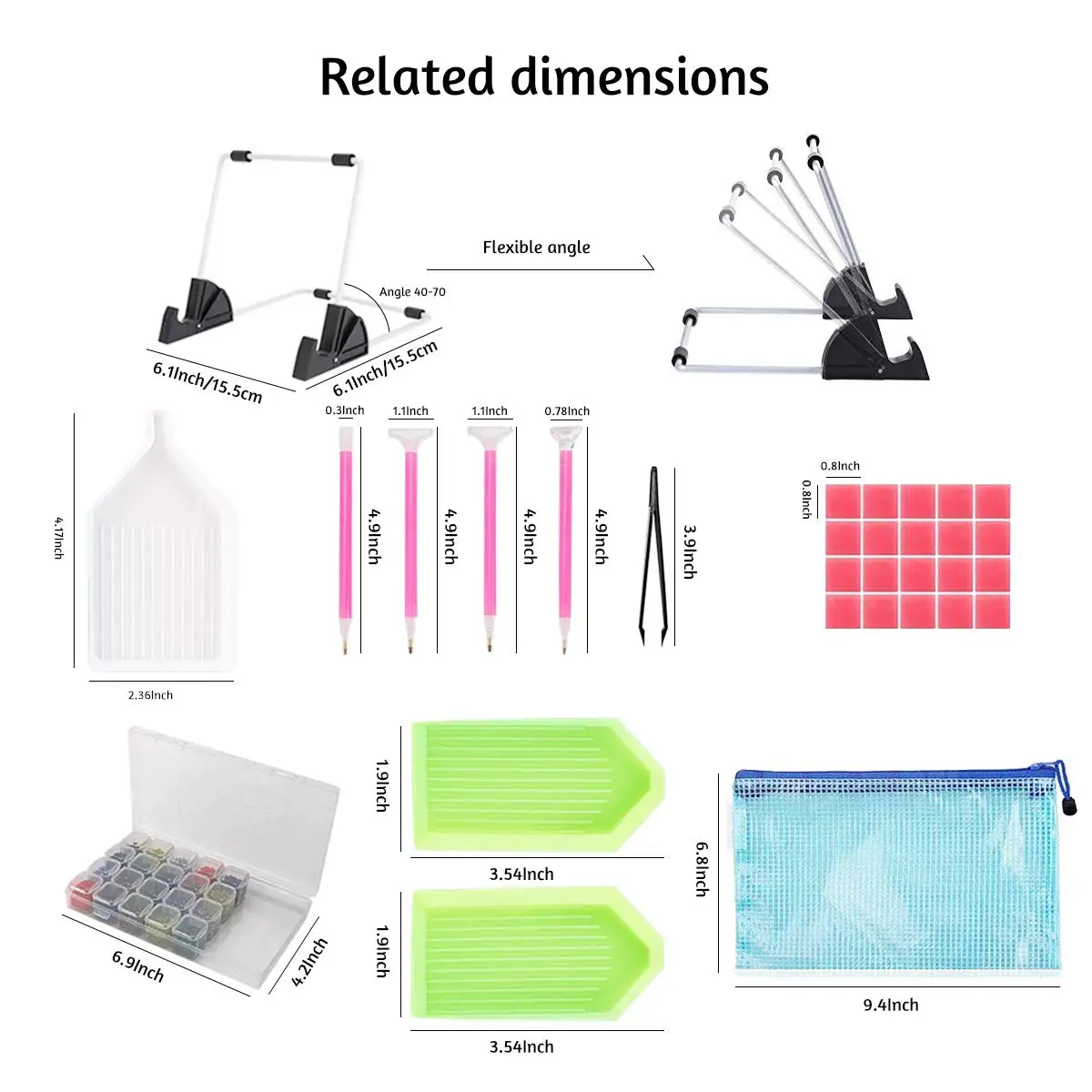 New 5D Diamond Painting Accessories A4 Led Light Tablet With Stand For  Embroidery Mosaic Diy Tools Roller Plastic Bag