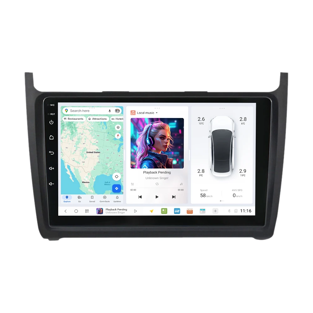 DUDUAUTO DUDU7 Android Autoradio A7870 2000*1200 Für Volkswagen VW Polo 5 Limousine Golf Passat 2008-2020 Multimedia-Player Carplay – Detail 5