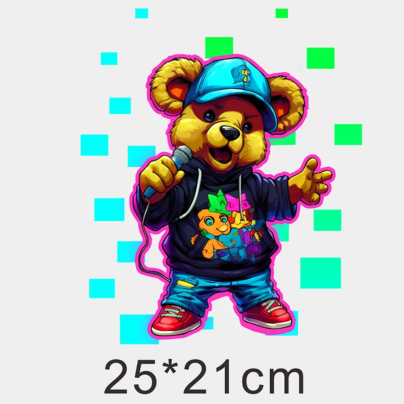 Graffiti Bears Stylish Waterproof Iron-On Patch