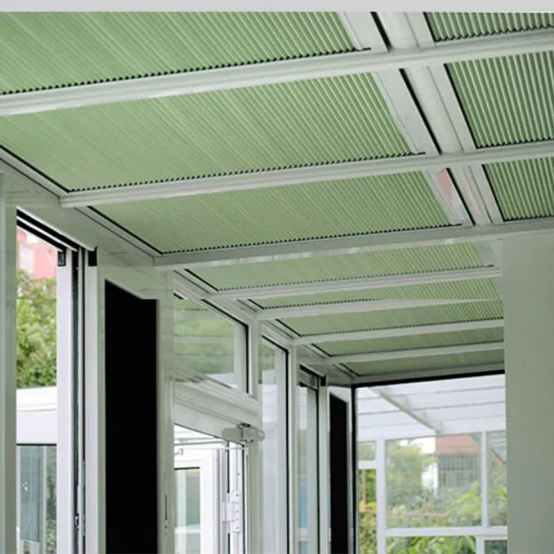 Electric Pattern Cellular Shades, Cordless Honeycomb Blinds, Full Blackout Fabric Window Shades for Skylight