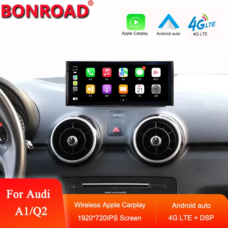 Bonroad Android Auto System Car Multimedia Radio Player Apple Carplay For Audi A1 Q2 Bt Ips