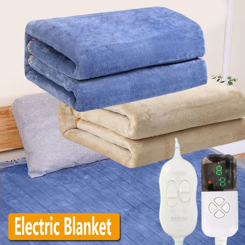 Electric heating blanket Flannel Electric Blanket Bed Double 220V 2 persons 9 Level Temperature Smart Remote