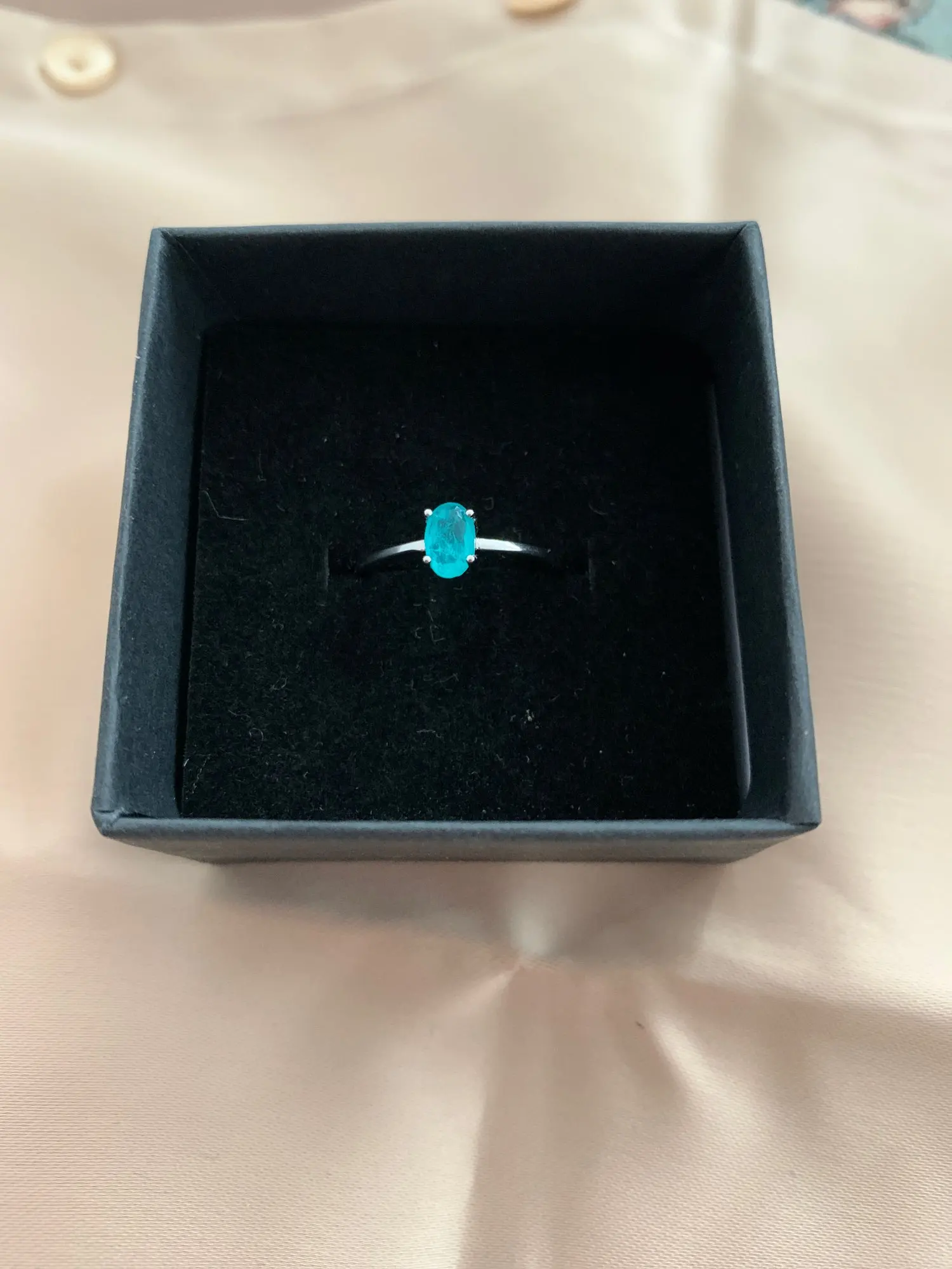 Silver tourmaline ring