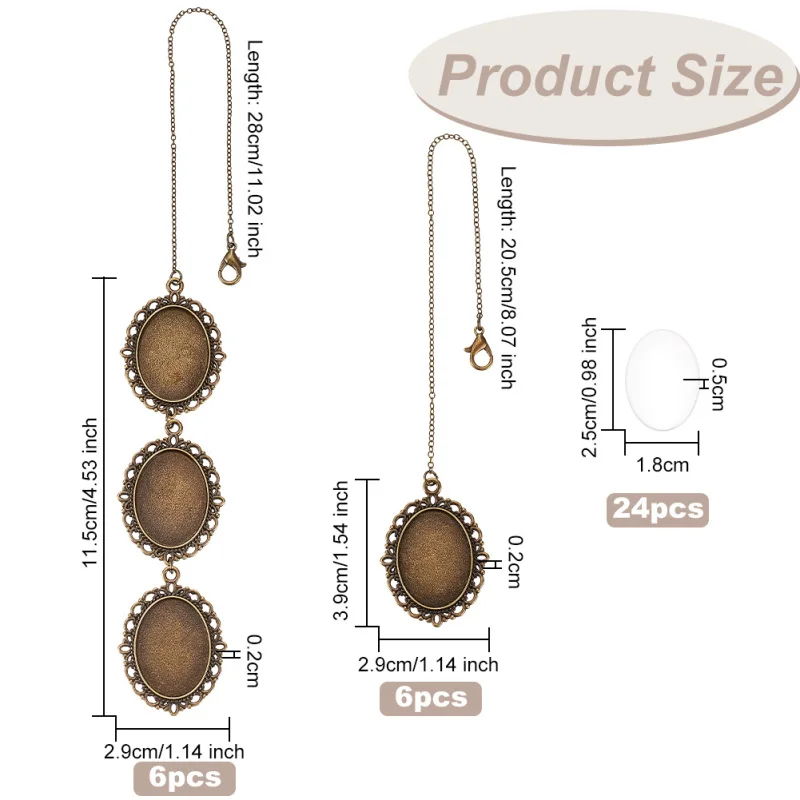 UNICRAFTALE 60 Sets 12mm Platte Ronde Dienblad Charm Maken Kits Blank Bezel Hanger 304 Roestvrij Staal Hanger Cabochon Instellingen en Clear Glas Cabochon voor Vrouwen Kettingen Sieraden Maken