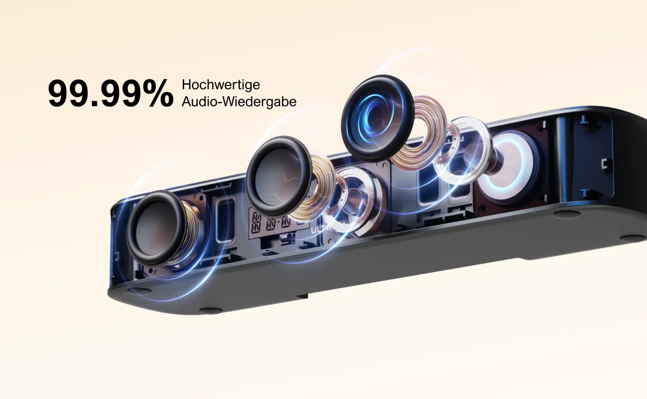 ULTIMEA 7.1 ch Soundbar mit Subwoofer, Soundbar mit virtuellem Surround-Sound System für Fernseher mit 4 Surround-Lautsprechern – Detail 12