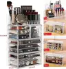 "4-pack clear stackable makeup organizers – 9-drawer vanity storage for jewelry & beauty products" 6