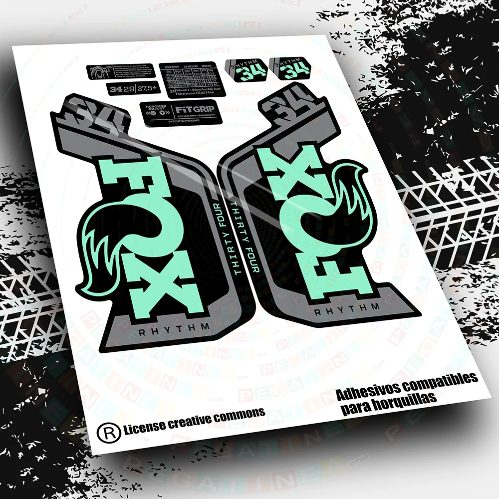 REF:VP412 Autocollants Compatibles Avec Fourche FOX 34 STEP
