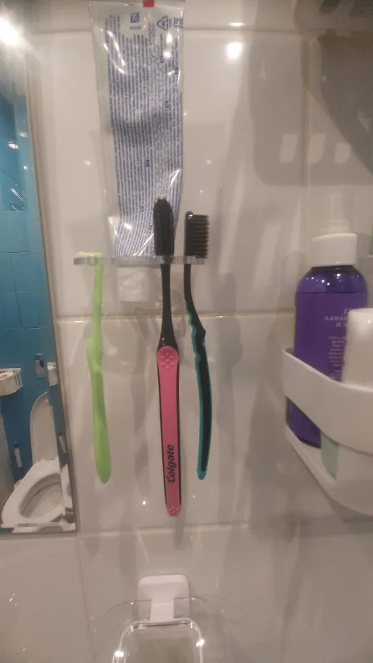 Toothbrush Hanger with Toothpaste Dispenser photo review