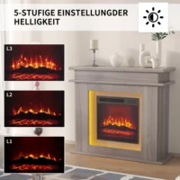Anajqaqia – armoire de cheminée électrique, chauffage 750/1500W, lumière LED à couleur changeante, effet de flamme 3D réaliste pour le salon 5