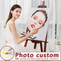 Custom DIY Oil Painting Canvas - Personalized Family Portrait Gift - 25x30cm no frame (Lifelike 48 colors)