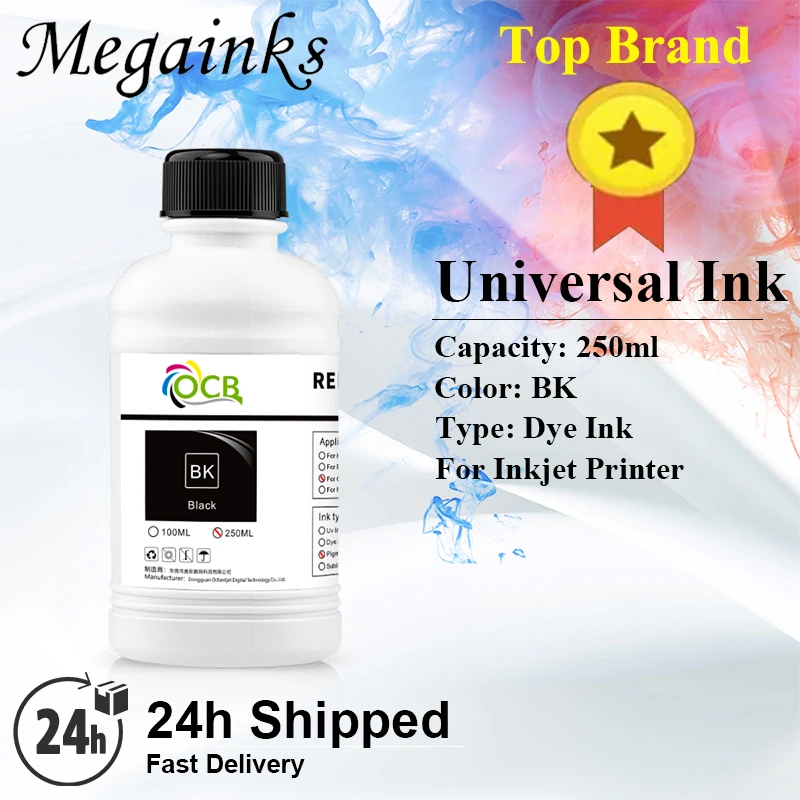 250ML 4Colors/Set Universal Refill Dye Ink For Canon/HP/Epson/Brother Desktop Inkjet Printer K C M Y 4Color