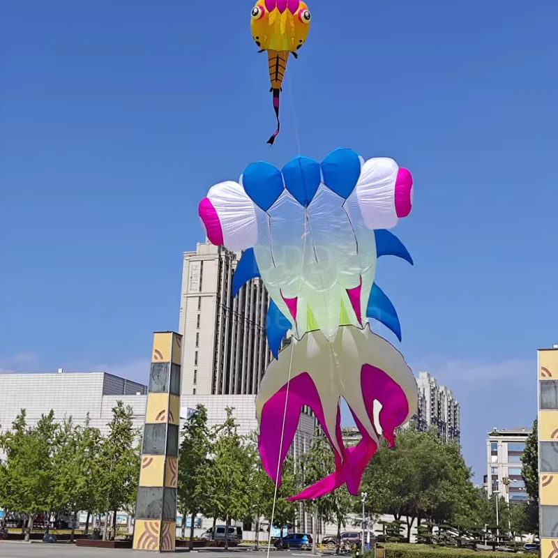 NEW Large show kite 9m MLS MALAOSI LED goldfish 30DRipstop Nylon Fabric Pendant soft Inflatable Kite good fly in day and night