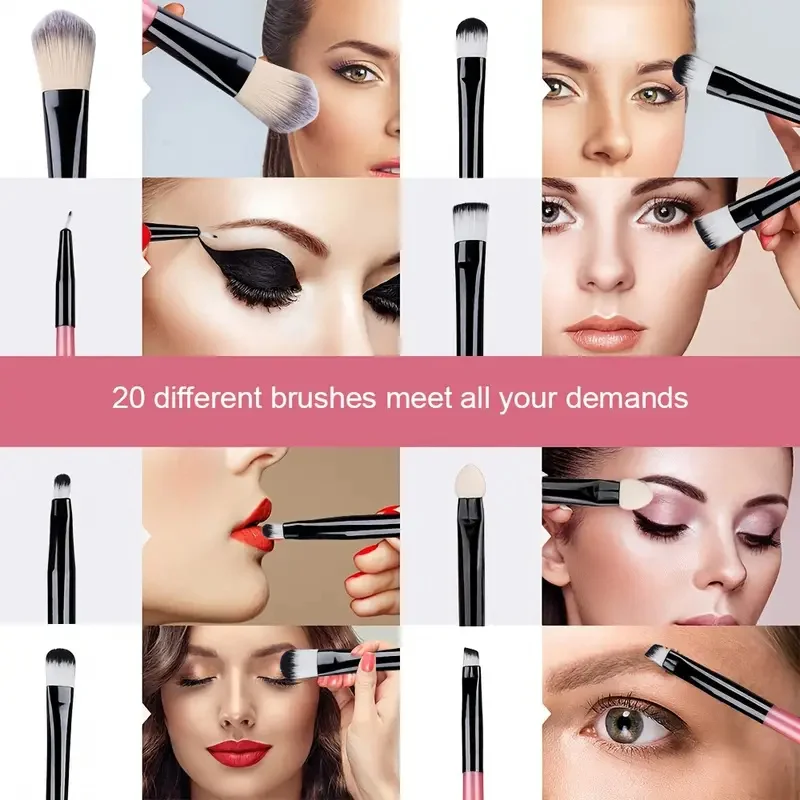 Makeup Brushes Set Premium Synthetic Kabuki Foundation Concealers Powder Blush Blending Face Eye Shadows Brush Set_voghion.com