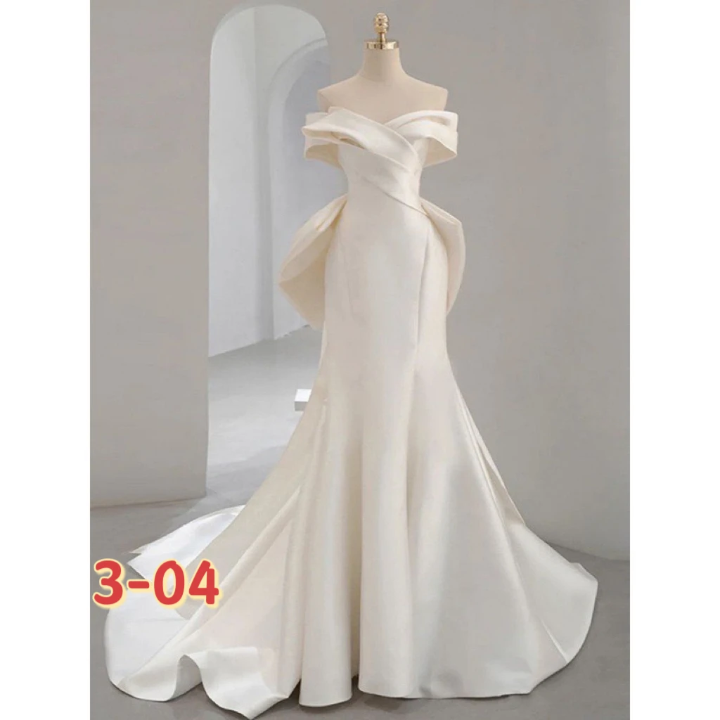 

High-grade light wedding dress new style wedding dress French style super fairy mermaid tail dress bride welcome dress