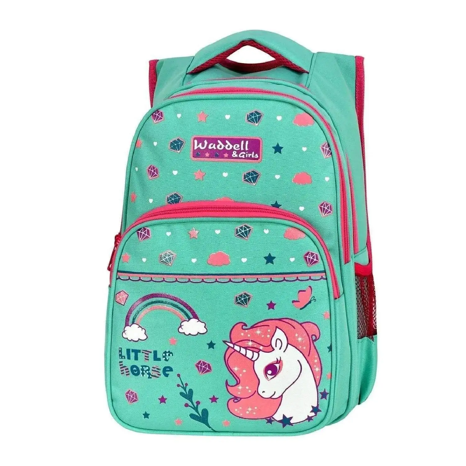 Waddell Unicorn Pattern Kids Backpack and Lunch Box , Backpack Waterproof Package Student School Stationery, High Quality Brand