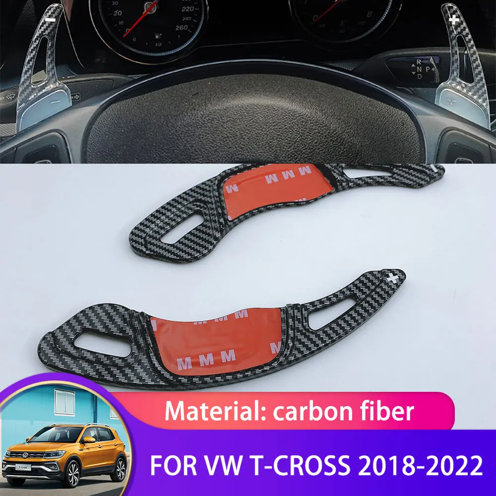 Volante Per Auto In Fibra Di Carbonio Paddle Shift Per Volkswagen Vw T-Cross T Cross Cross Taigun C11 2018 2019 2020 2021 2022