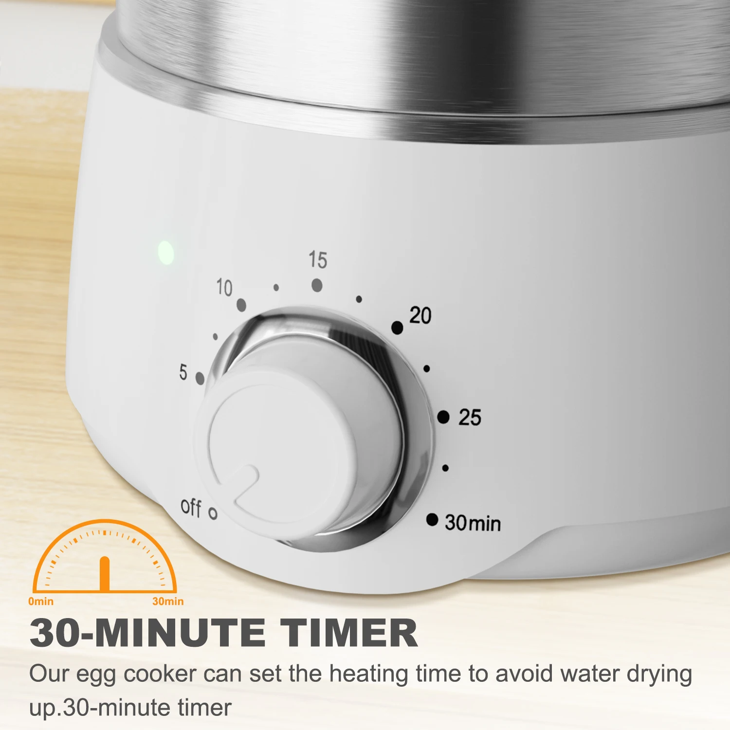 Egg Cooker - CACHOO 14-Egg Capacity Electric Hard Boiled Stainless Steel Egg Cooker with 30-Min Timer and Auto Shut-Off 2