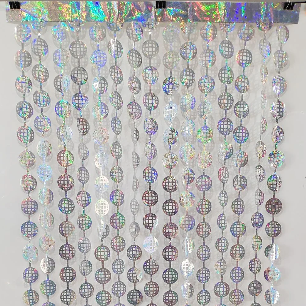 

Disco Ball Foil Curtain Bachelorette Party Silver Streamers Groovy Party Backdrop Birthday Wedding New Years Eve 70s Party Decor