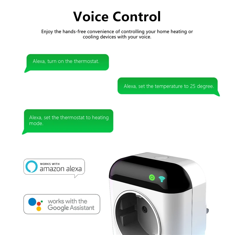 A60d6358387c245188a1ce72c7af08f793 Smart Wifi Thermostat Plug Outlet 15A Programmable Temperature Controller Wireless Plug-in Socket APP Control Voice Control