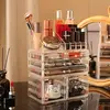 3-Pack Clear Makeup Organizer, Stackable 6-Drawer, for Vanity and Dresser Storage. 4