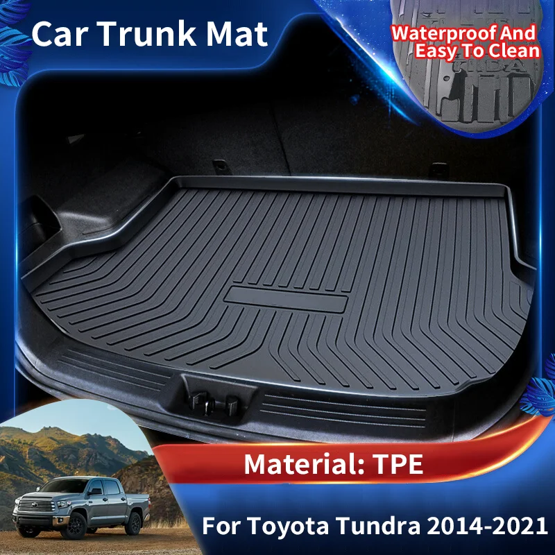 

TPE Car Rear Trunk Mat Waterproof Protective Liner Trunk Tray Floor Mats Accessories for Toyota Tundra XK50 MK2 2014~2021 2020