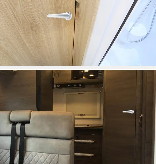 Serratura Completa Per Porta - Maniglia Bagno/caravan/roulotte, Argento