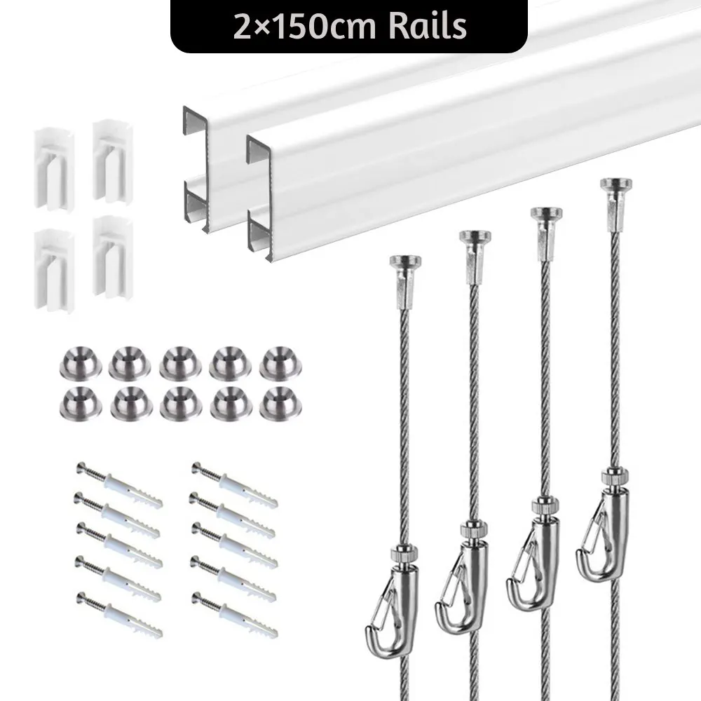 Picture-Hanging-Systems-Click-Rail-Kits-Included-Two-of-White-Rails ...