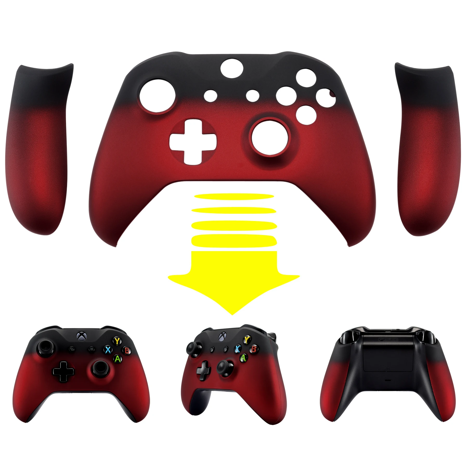 Faceplate Frontali A Guscio Anteriore Extreme Merate Guide Laterali Per Controller Xbox One X & One S Shadow Red