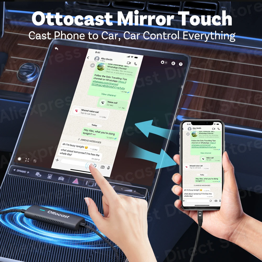 Ottocast Mirror Touch Wireless CarPlay Adapter Near Zero