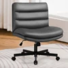 Criss Cross Chair with Wheels, PU Office Chair with Large Seat, Back Support & Adjustable Height for Home Use 1