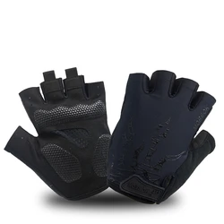 Unisex Breathable Non-Slip Cycling Gloves with Gel Padding - XXL (Black)