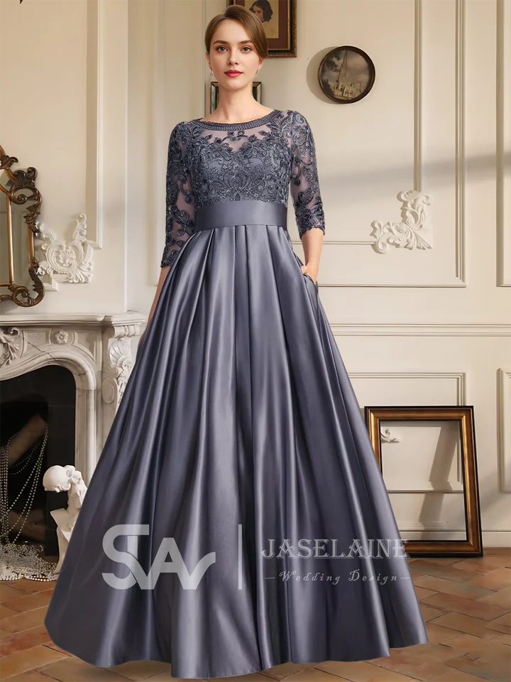 A-Lijn/Prinses Ronde Hals Knie-Lengte De Chiffon Kant Moeder Van De Bruid Jurk Met Strik Ken Plooirok 008164068 G164068