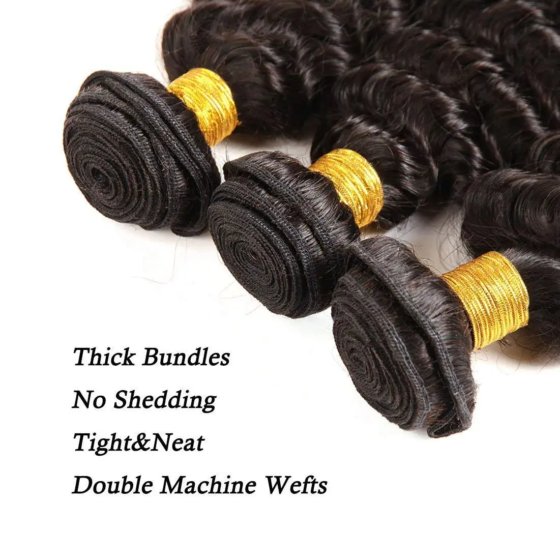 Deep Wave Human Hair Bundles Brazillian Hair Extensions 30 Inch 1/3 Bundles Curly Wave Soft Human For Women