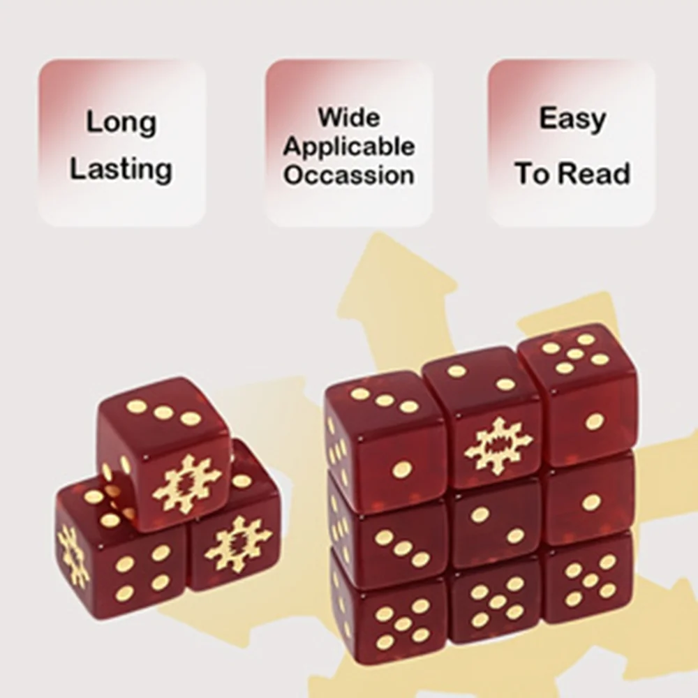 Elegant Wine Red & Gold Dot D6 Dice Set - Perfect for Board Games & Game Night Enthusiasts