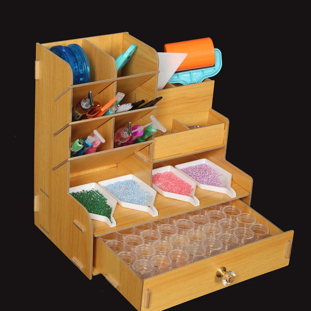Storage Box Diamond Painting Accessories Diamond Painting Storage Box Diamond Painting Tool Set Wood Drawer Holder DIY Diamond Painting Accessories Tools Beads Container Kits Storage Organizer Stone Storage Convenience Box storage box diamond painting accessories diamond painting storage box diamond painting tool set
