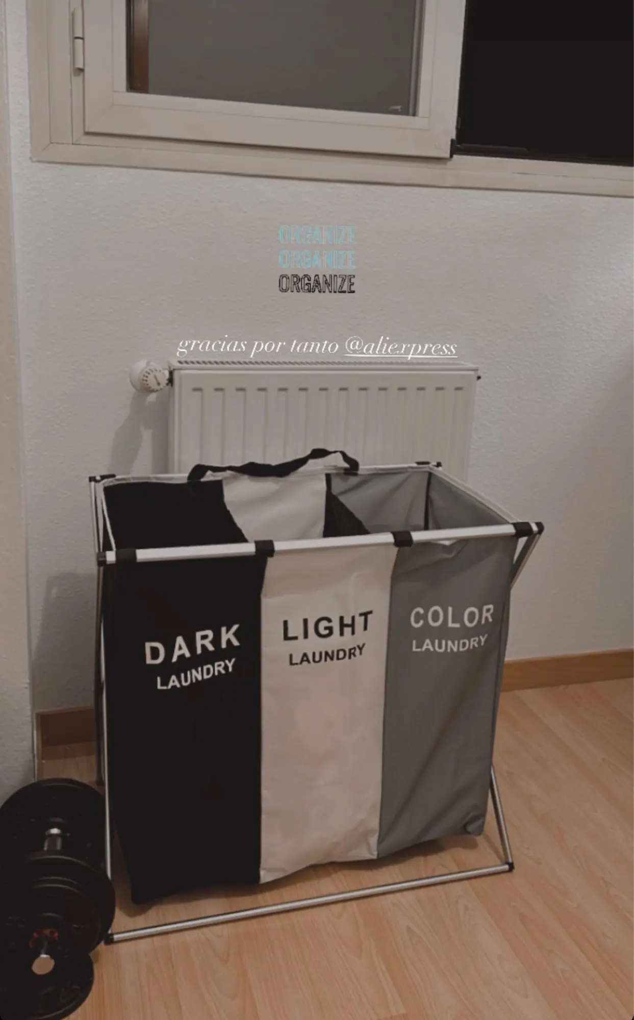 Dirty Clothes Storage Basket Three Grid Organizer Basket Collapsible Large Laundry Hamper Waterproof Home Laundry Basket photo review