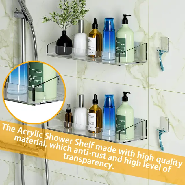 Source Wholesale hanging high quality clear acrylic bathroom shower caddy  on m.