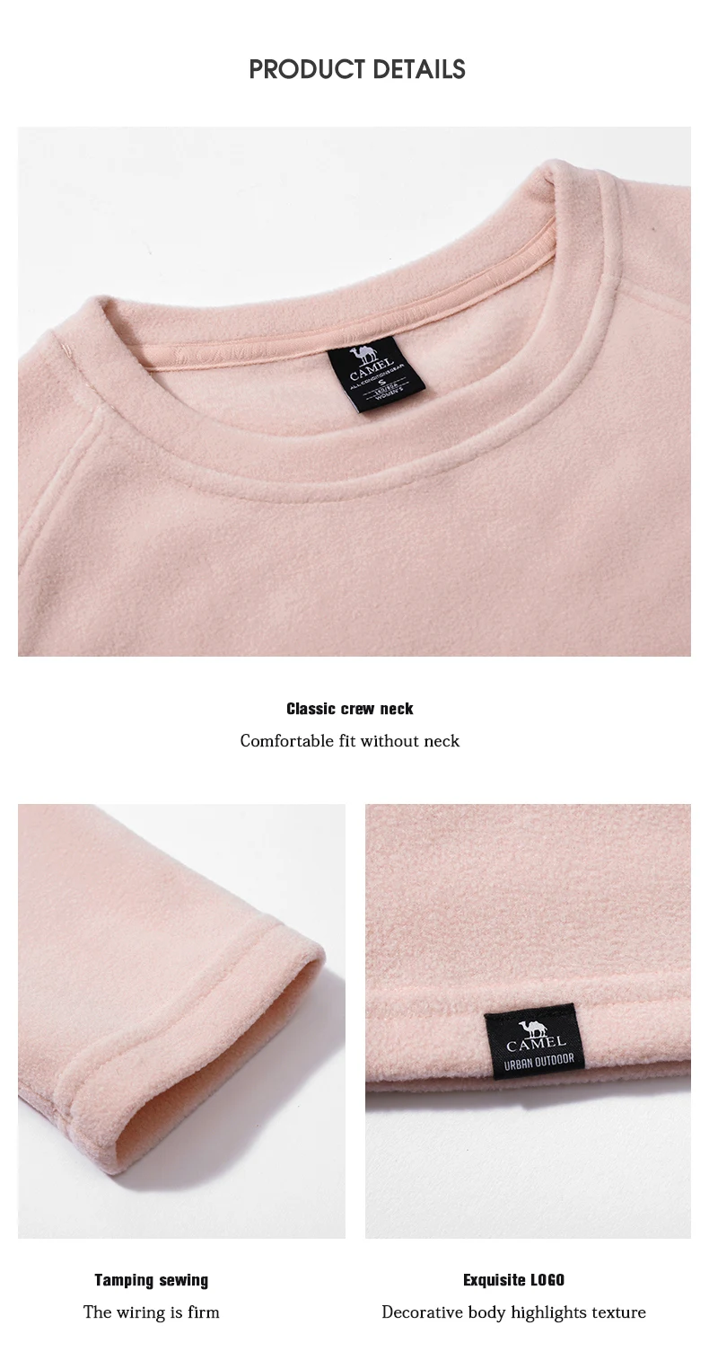 GOLDEN CAMEL Women‘s Jackets Outdoor Round Sweaters Warm Polar Fleece Shirts Top Women Clothing Camping Travel Climbing Hiking