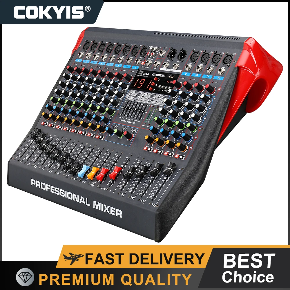 

6/8/12 channel Mixer effect with effector Bluetooth reverb conference stage mixer MP3 playback 12 channel sound table