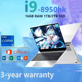 Notebook portatile Windows 11 Pro Computer portatile da 14,1 pollici Schermo HD Intel Core i9 8950HK 16 GB di RAM 1 TB 2 TB SSD laptop PC