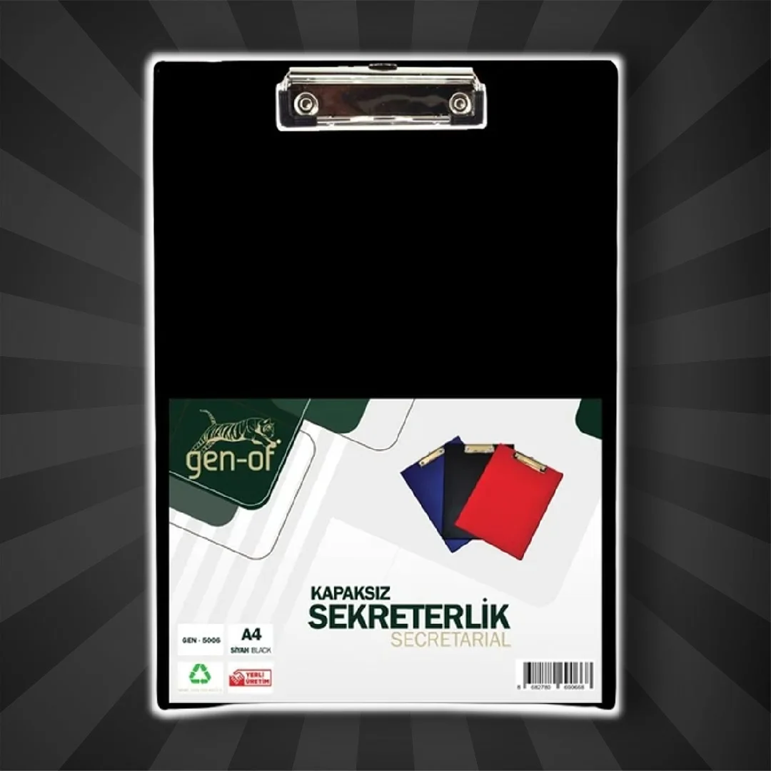 Gen-Of A4 Coverless Clipboard Black Red Blue Color High Quality Turkish Brand Office School Stationery Secreterial Secreteriat