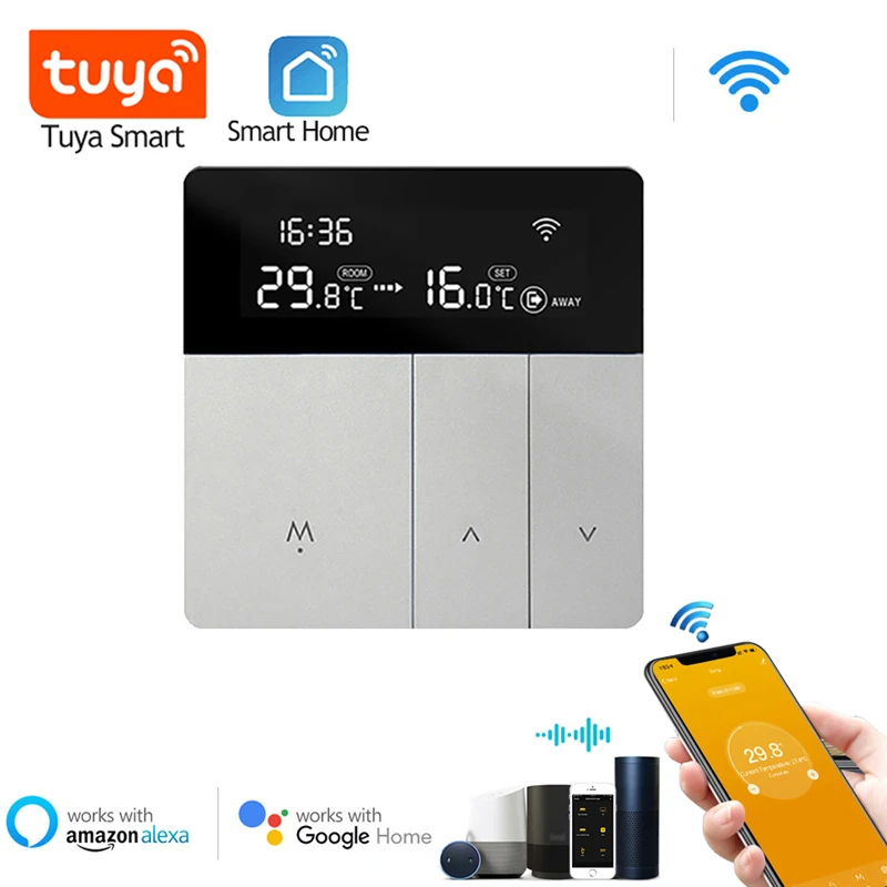 Tuya WiFi Smart Thermostat Electric Floor Heating TRV Water Gas Boiler Temperature Voice Remote